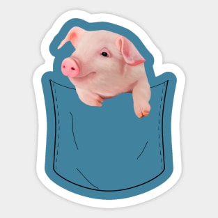 Cute Piggy In My Pocket | Pocket design Sticker